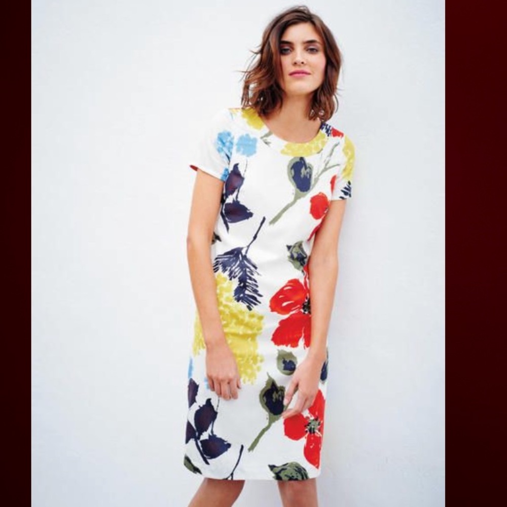 Boden verity sheath dress with bright floral print